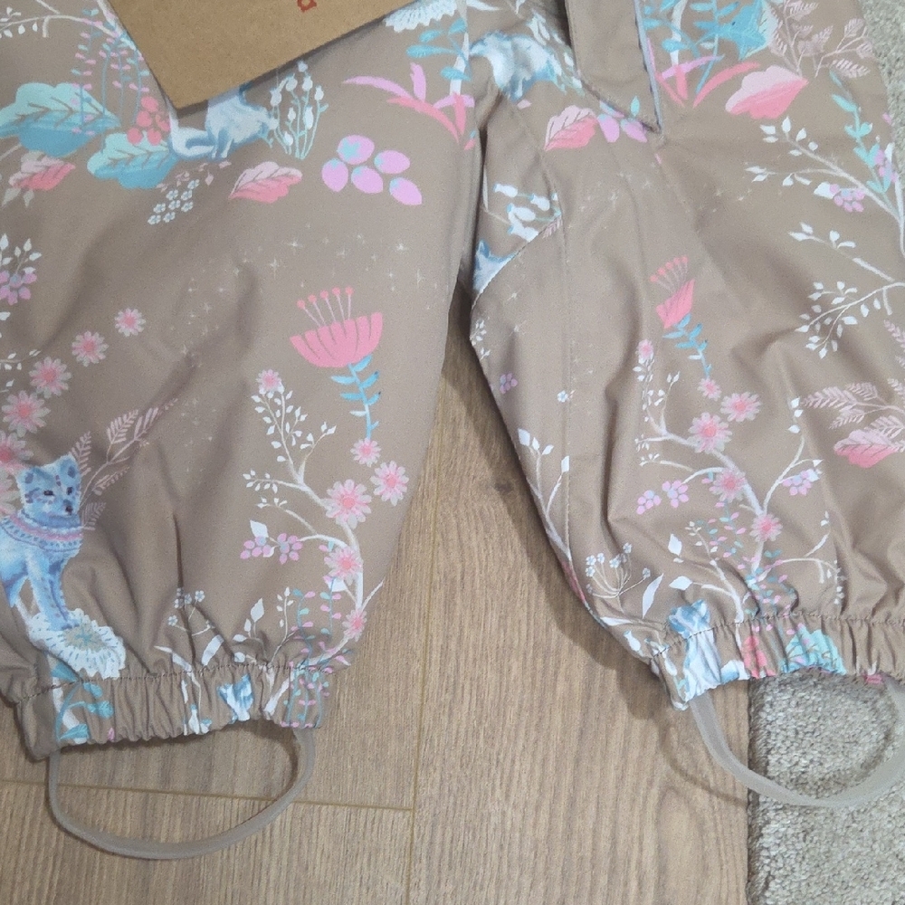 NWT Reima Floral Waterproof Weatherproof Snowsuit with Faux Fur Trim - Picture 8 of 15